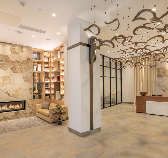 A beautiful modern lobby.