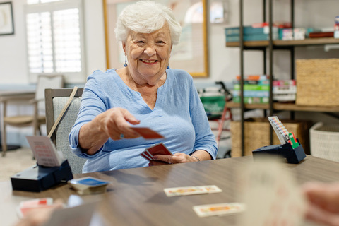 A person playing cards.