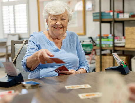 A person playing cards.