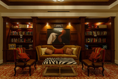 A fully furnished living room.