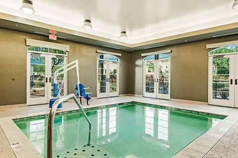 An indoor therapy pool.