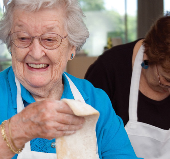 People in a cooking class.