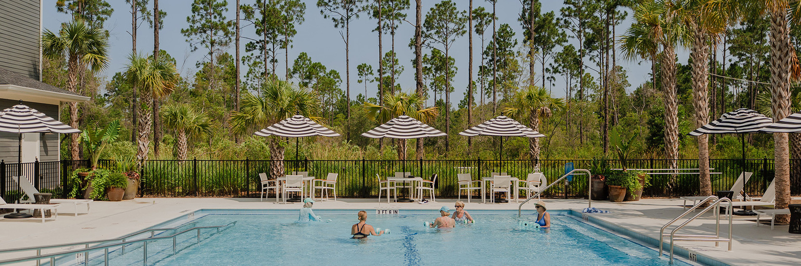 People in the pool. People in the pool.