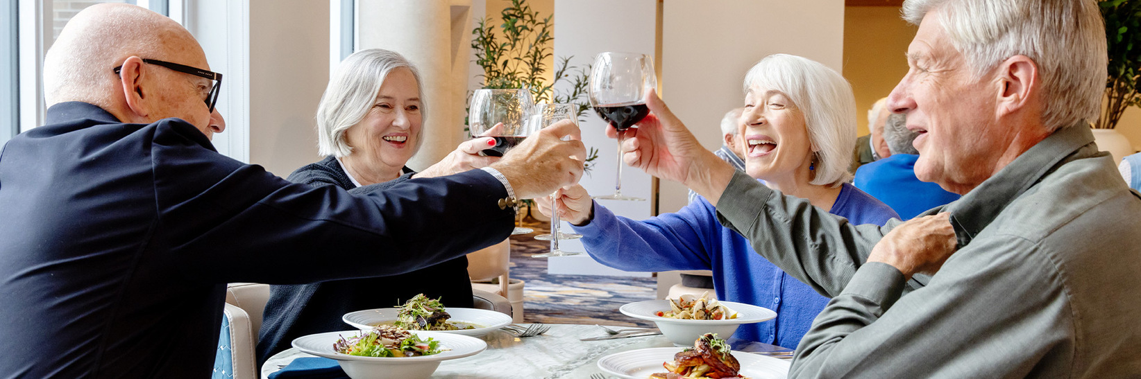 People out to dinner toasting with wine. People out to dinner toasting with wine.
