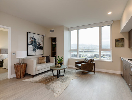 A fully furnished apartment living room.