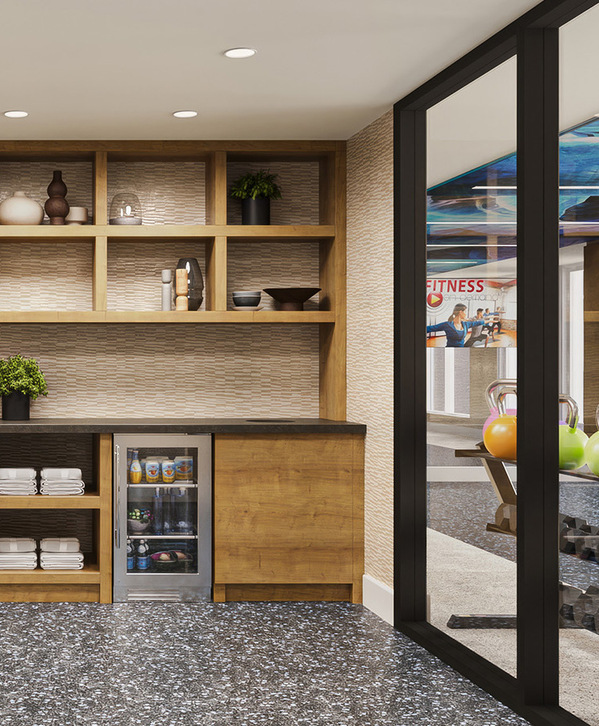 A fitness room with supplies. A fitness room with supplies.