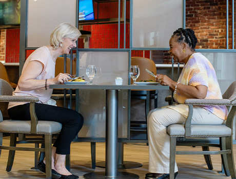 Two people having lunch.