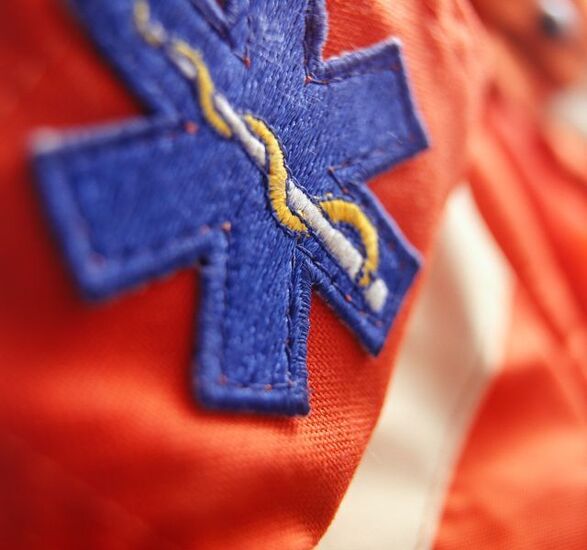 An EMT uniform close up.