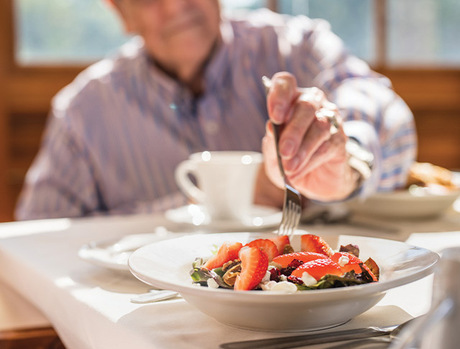 A person eating food.