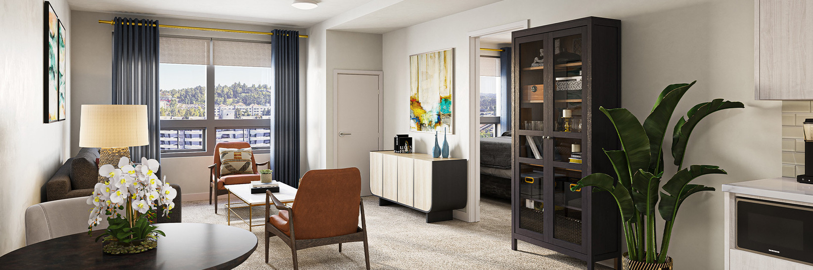 A fully furnished living room. A fully furnished living room.