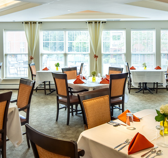 A dining room ready for service.