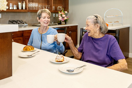 Residents enjoying lunch.