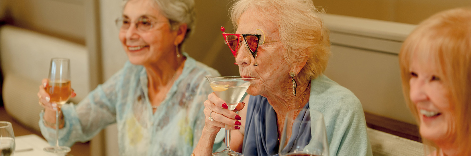 Friends having drinks at The Watermark at Marco Island, an assisted living community. Friends having drinks at The Watermark at Marco Island, an assisted living community.