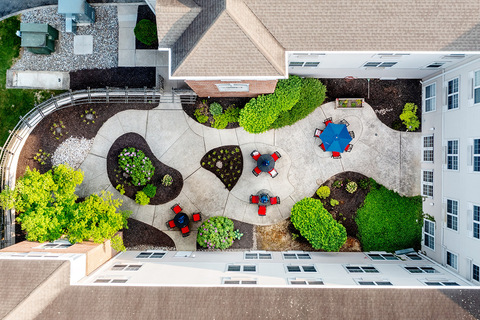 An aerial view of the property.