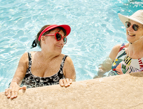 Two people in the pool.