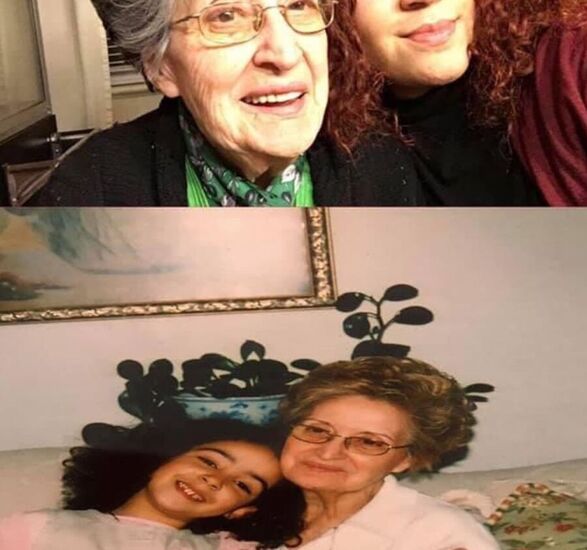 A resident and their loved one in two different photographs.