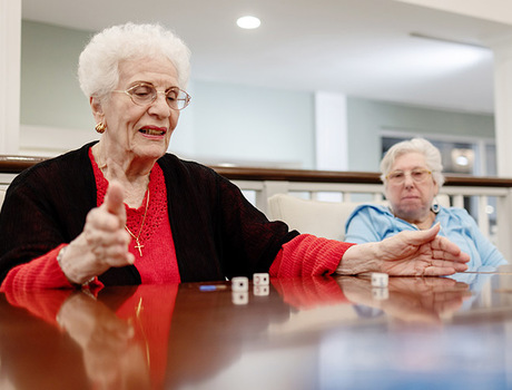 A person playing a dice game.