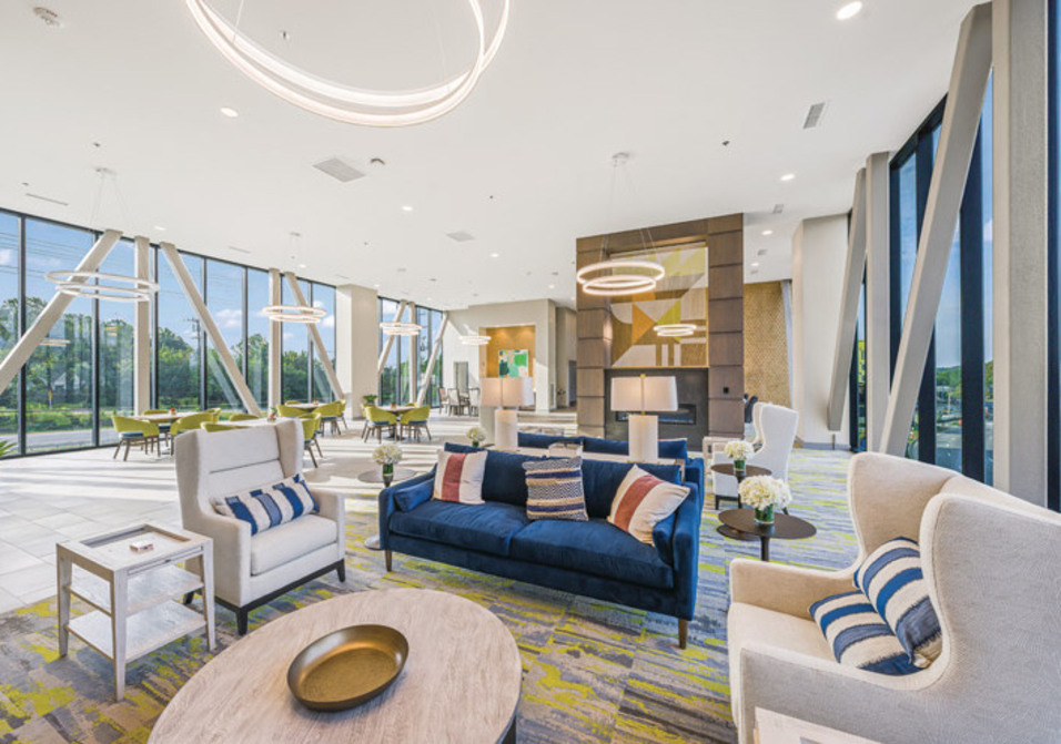 A seating area at The Skybridge at Town Center. A seating area at The Skybridge at Town Center.