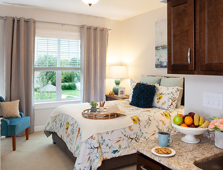 A fully furnished studio apartment.