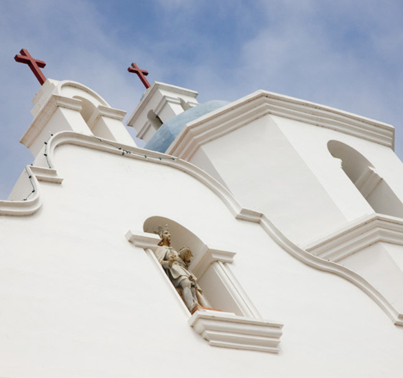 Exterior building of Mission San Luis Church.