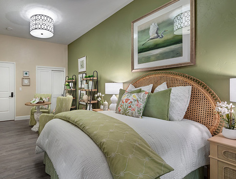 A fully furnished bedroom.