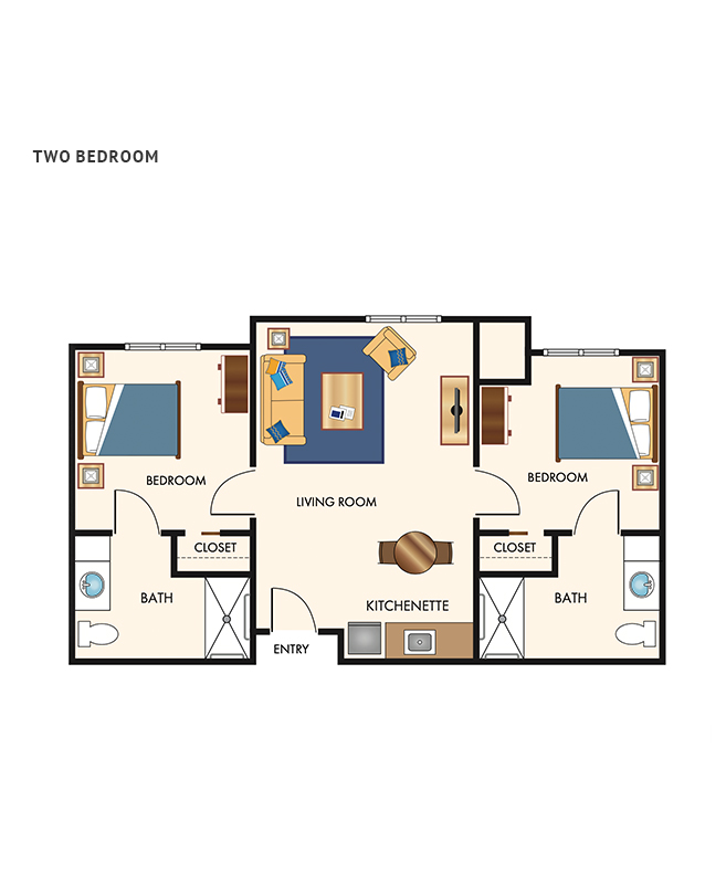 Assisted Living two bedroom floor plan