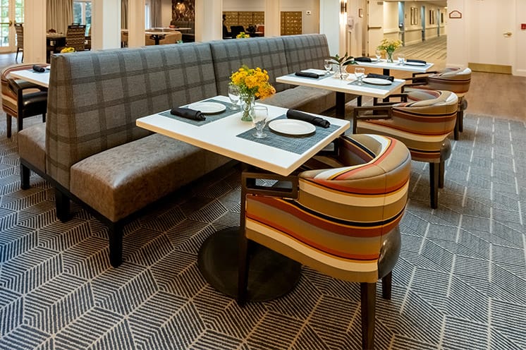 A dining area at The Watermark at St. Peters.