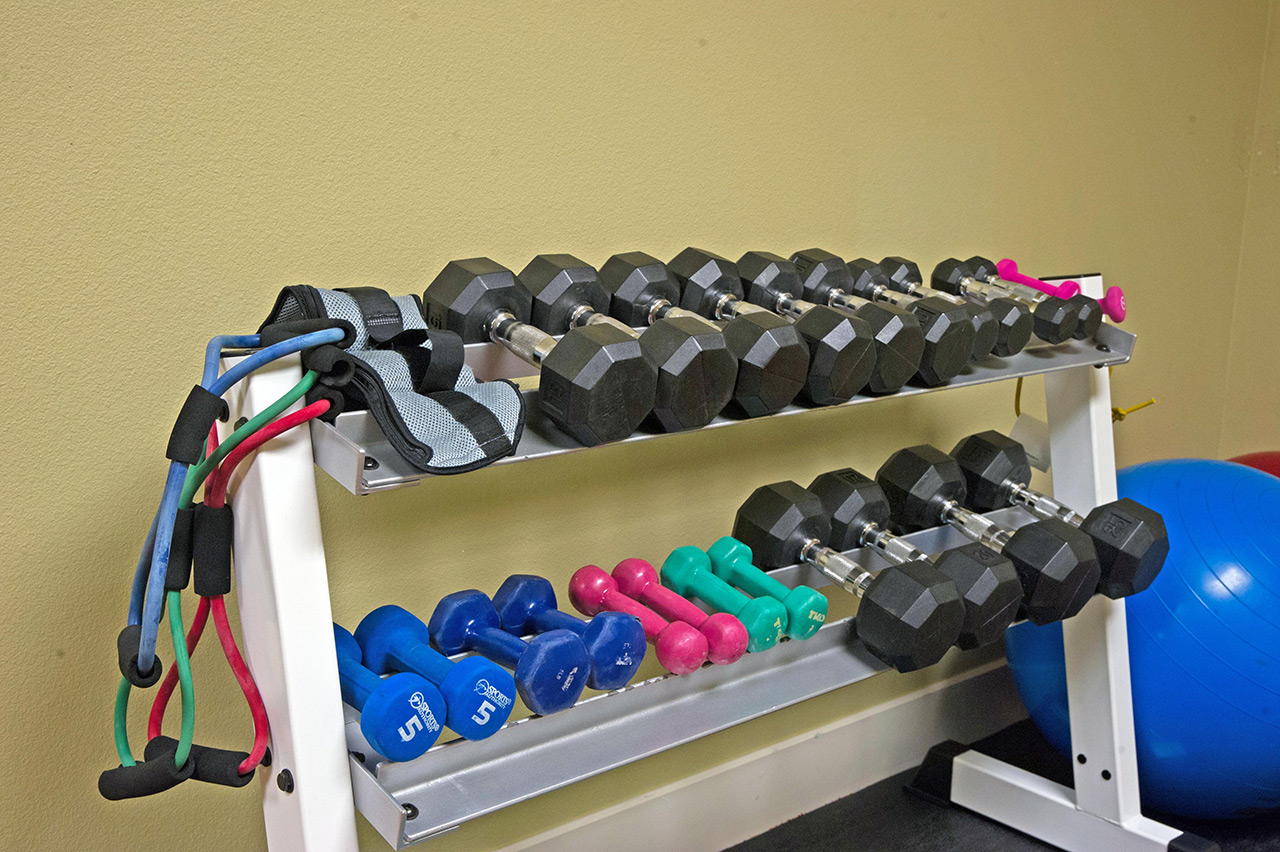 Rack to store weights.