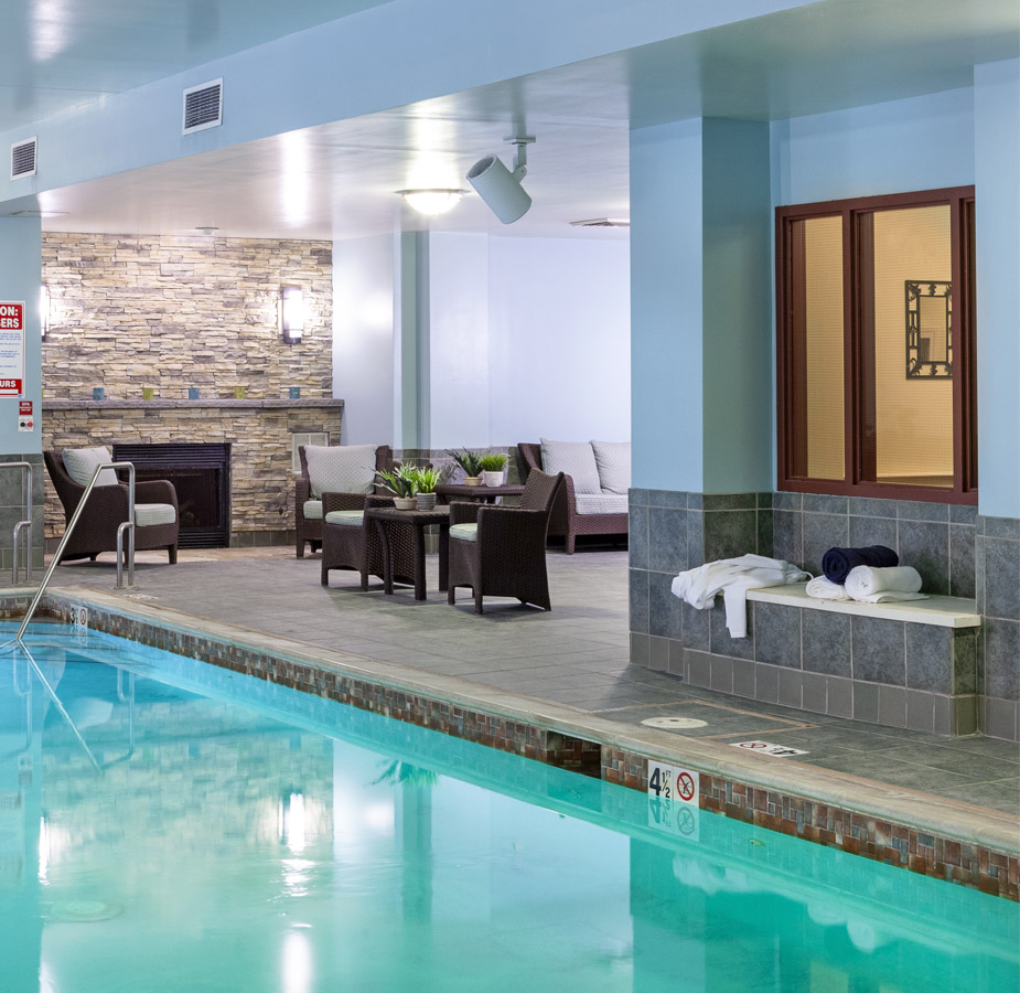 A pool in the fitness center.
