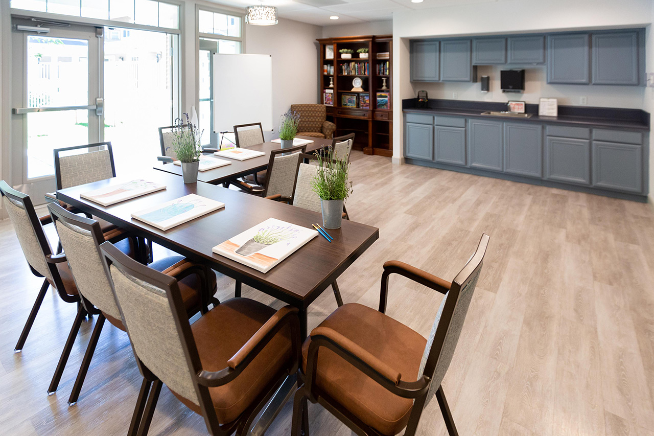 Activity room with seating area.