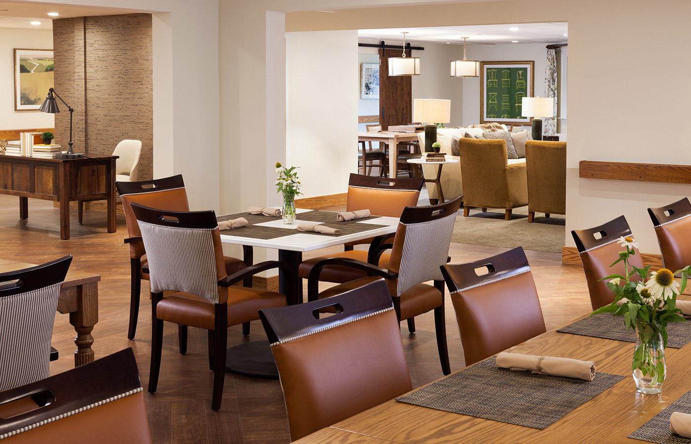 A dining area at The Watermark at East Hill.