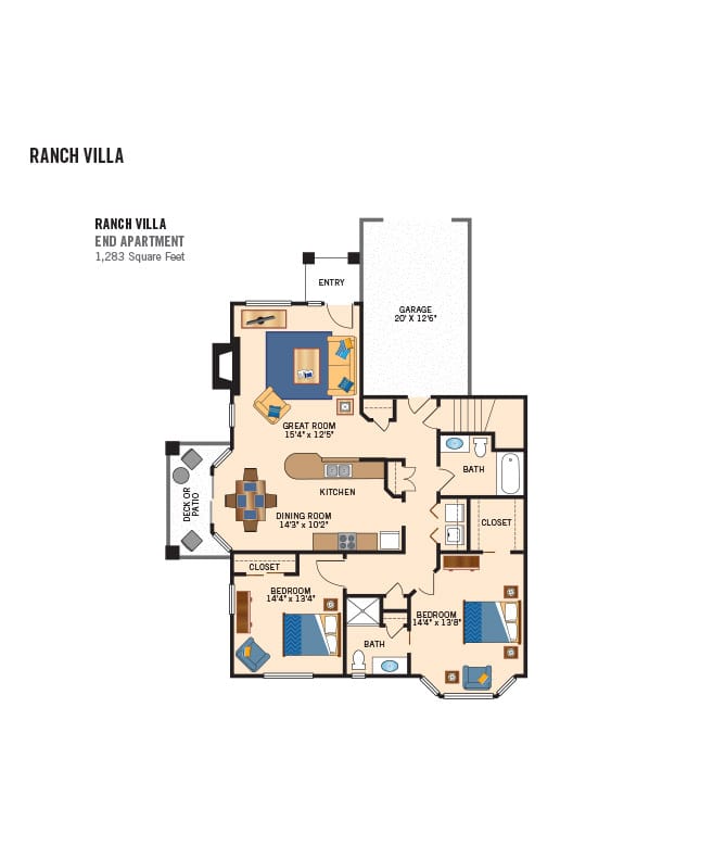 Villa floor plan for The Legacy at Erie Station.