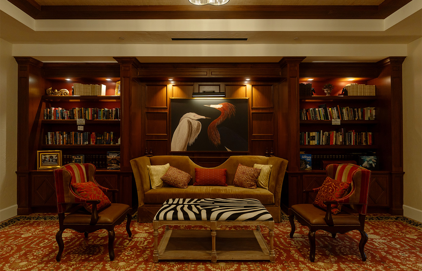 A fully furnished living room.