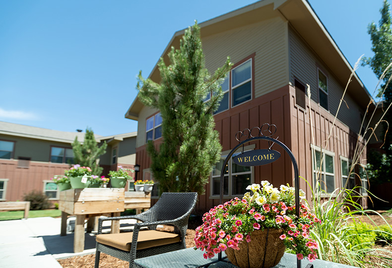 A courtyard at Summit Senior Living.