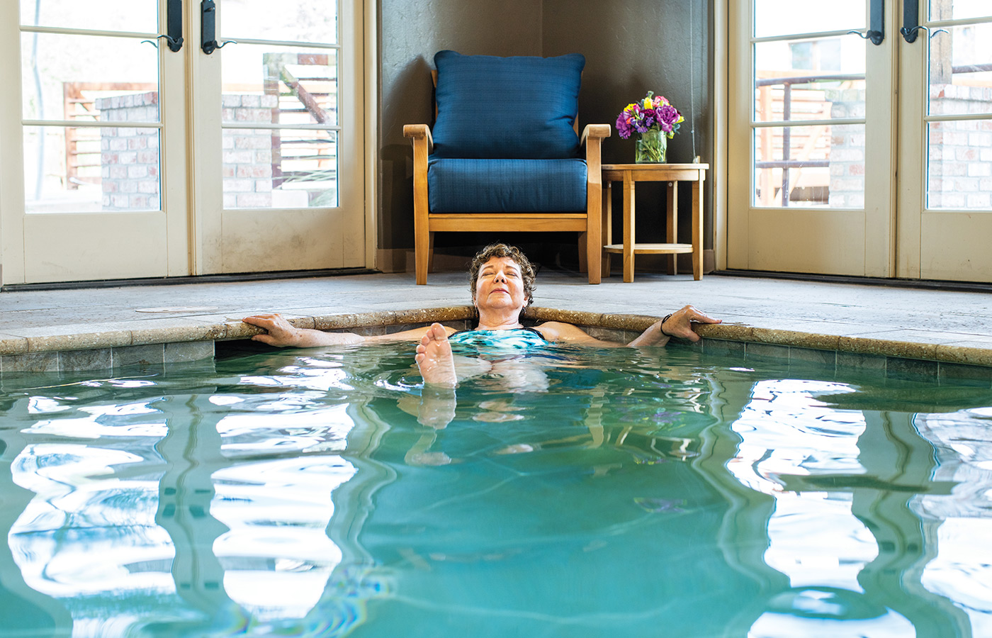 A person in the pool.