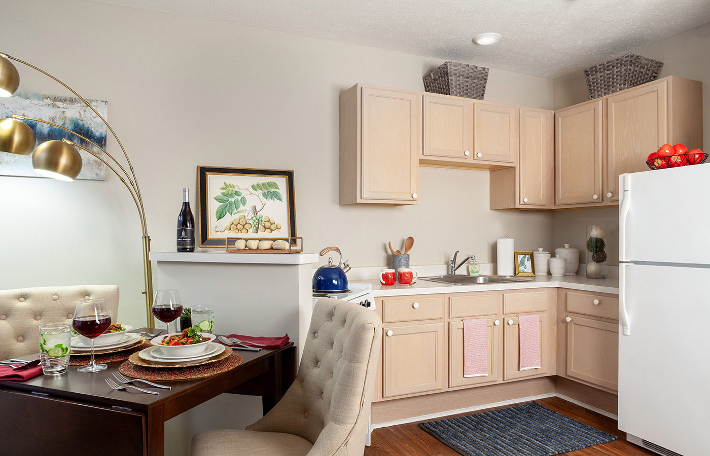 A kitchen in an apartment at The Legacy at Park Crescent.