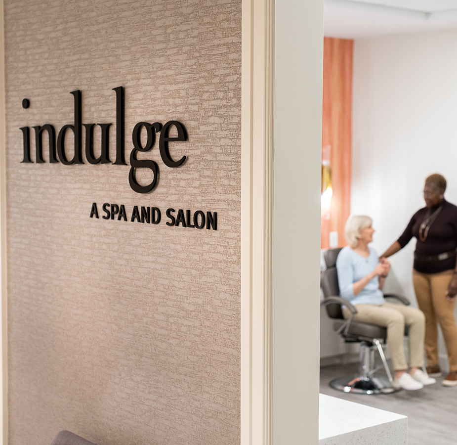 The entrance to the indulge salon.