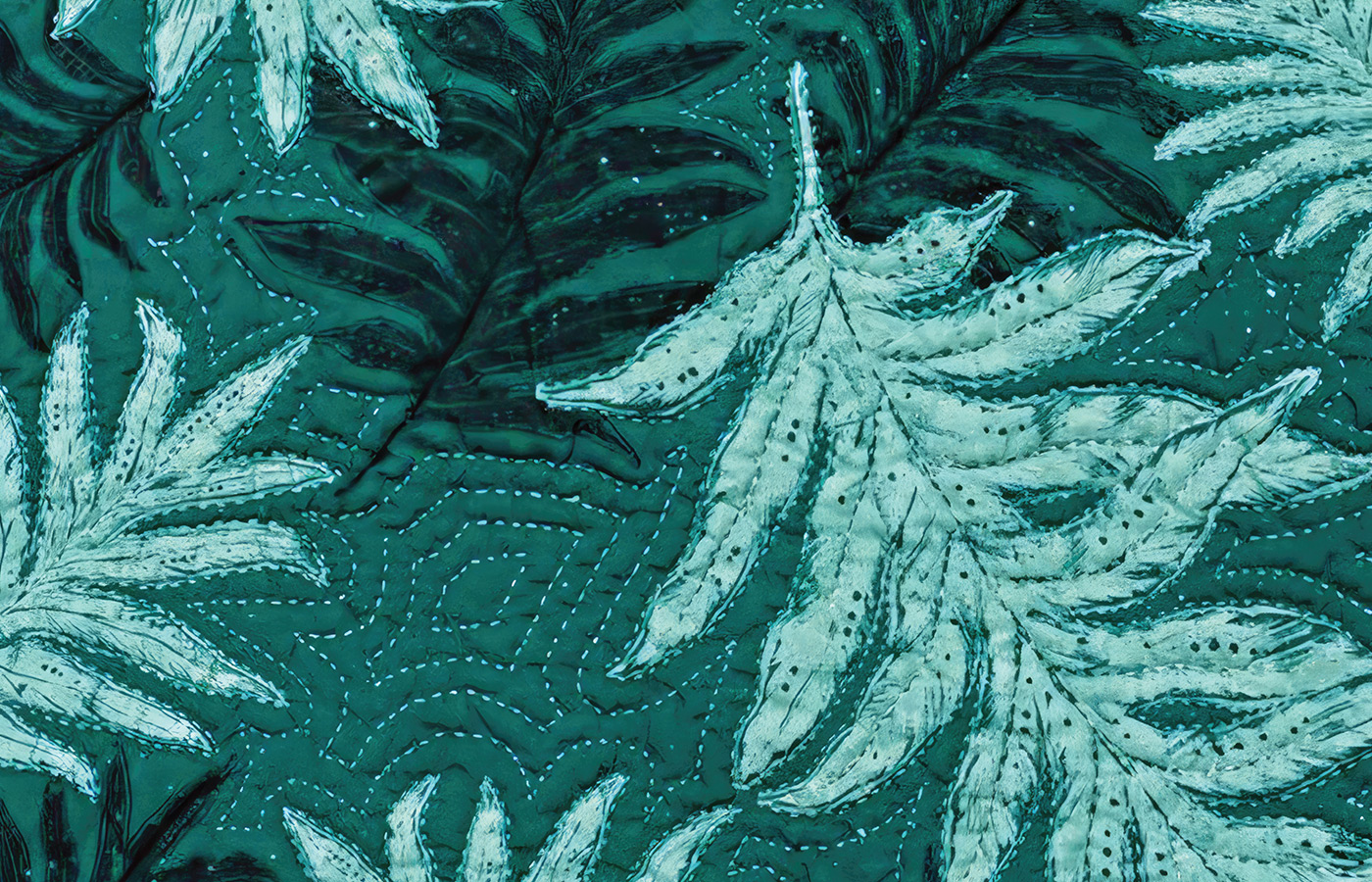 A quilt of green leaves.