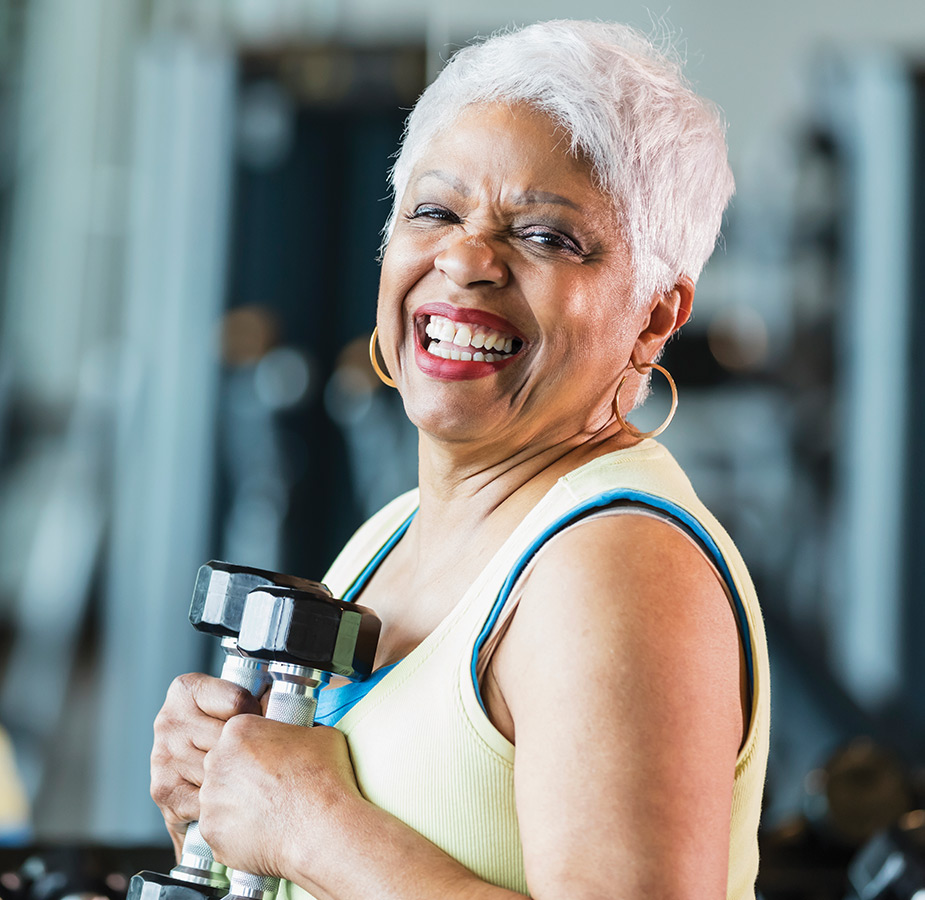 A resident is working out.