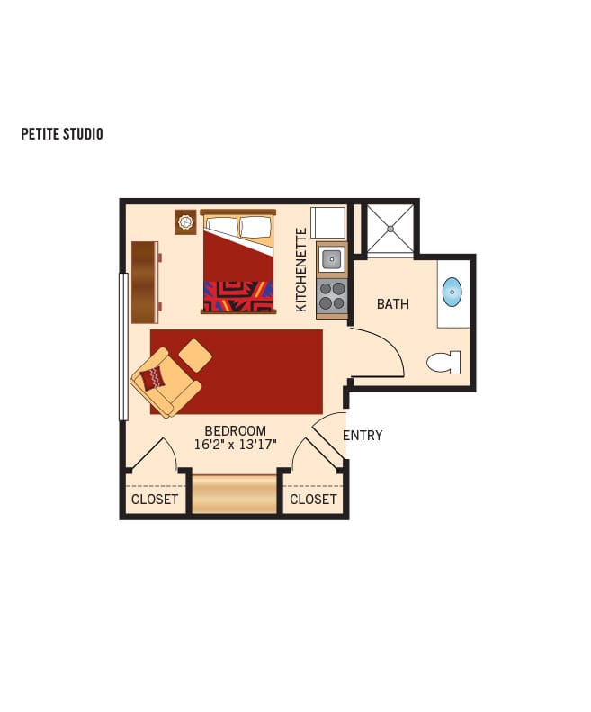 Independent Living studio, Legacy at Parklands, Churchville NY