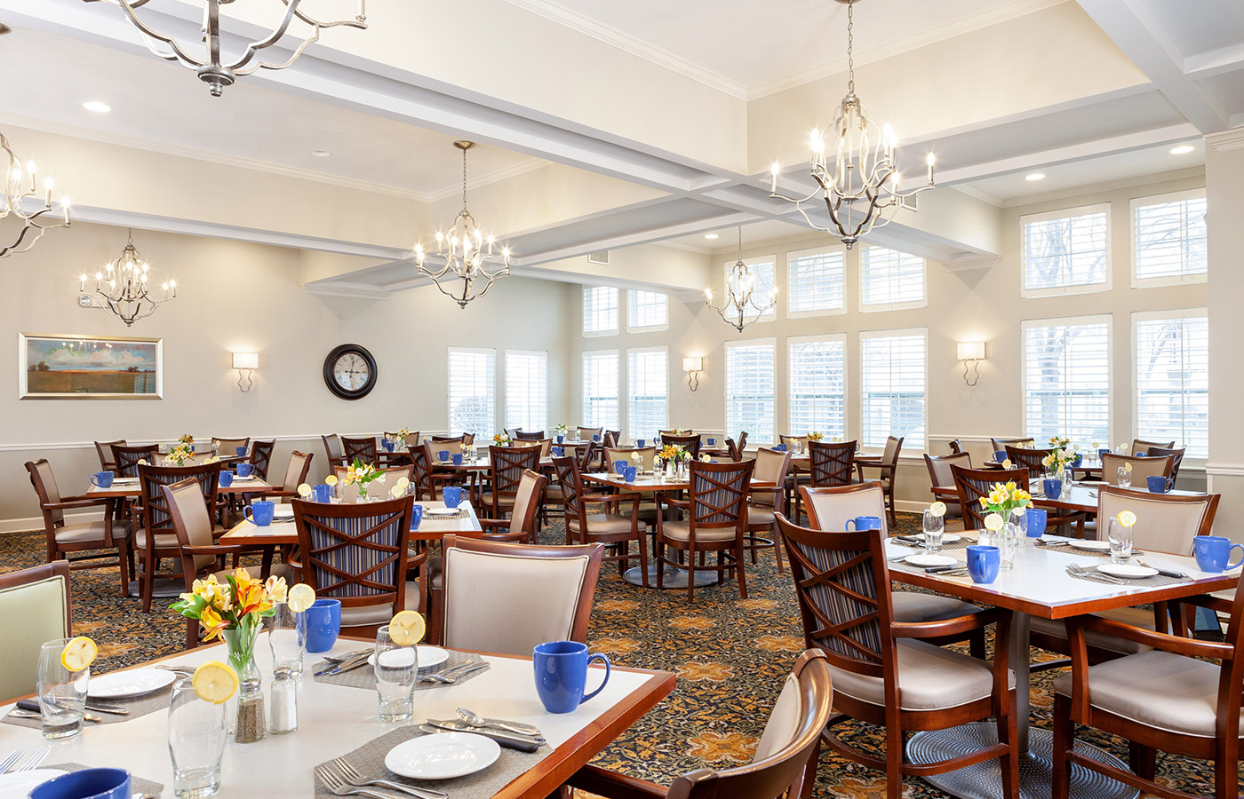 A dining area at The Legacy at Park Crescent.