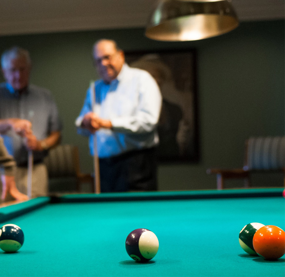 Residents are playing pool.