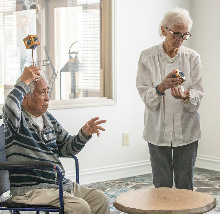 Residents enjoying an activity.