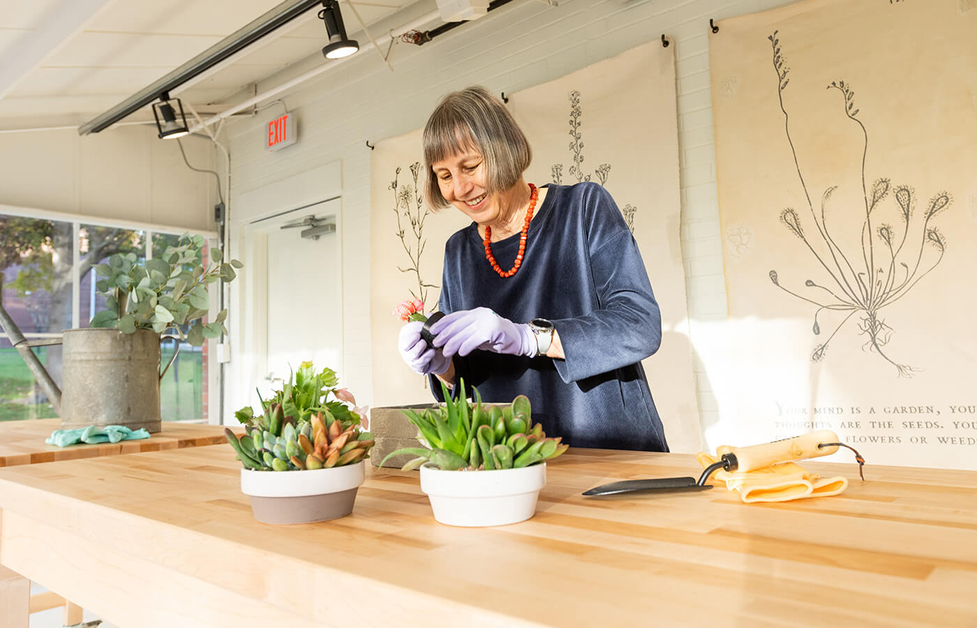 Residents tending to their plants.