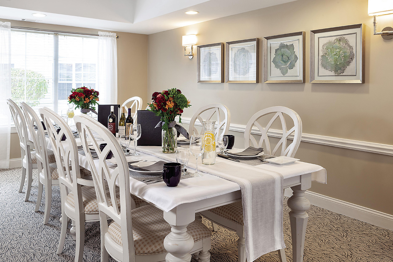 A dining room table at The Legacy at Parklands.