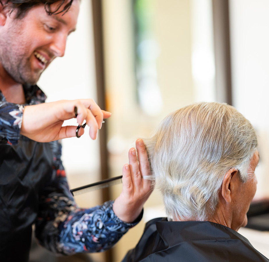 A person getting a haircut.