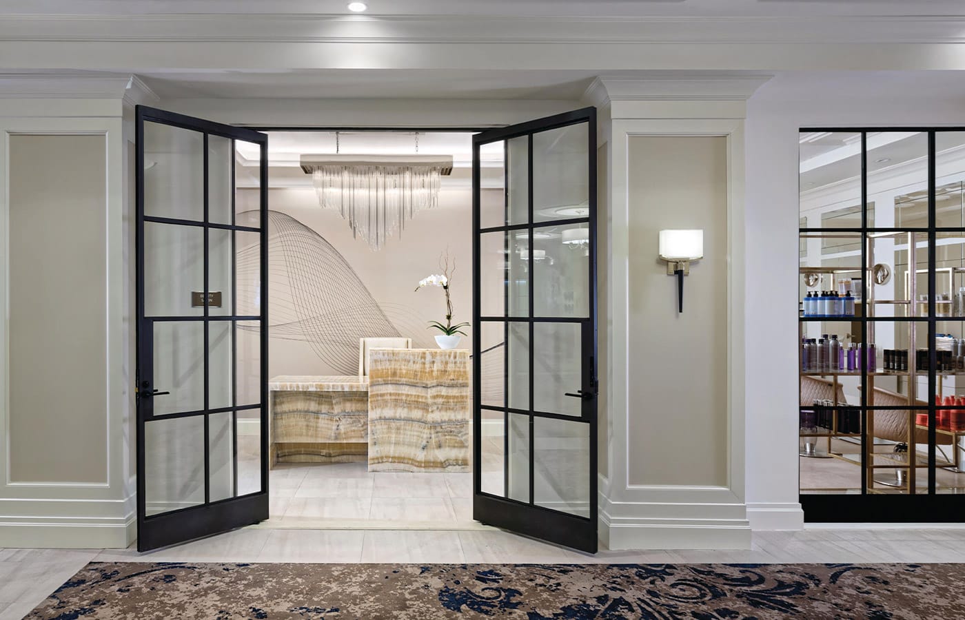 Salon entrance at The Watermark at Brooklyn Heights.