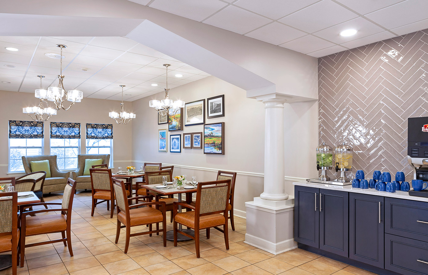 The cafe at The Legacy at Park Crescent.