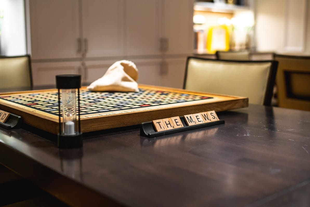 A letters game on a table.