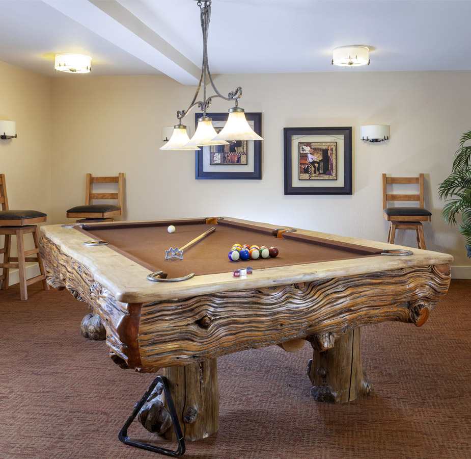 A pool table.